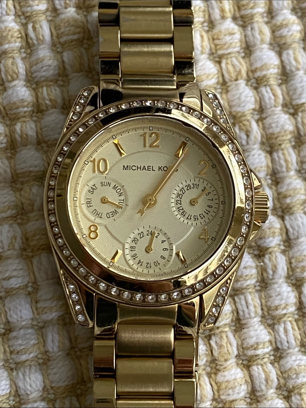 Michael Kors Gold-tone Crystal Bezel Chronograph Watch Women’s - Picture 8 of 9